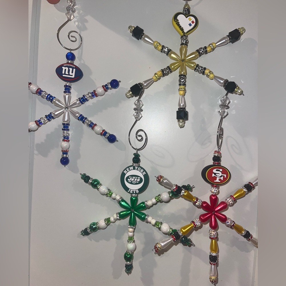 Handmade custom ornaments - CHOOSE YOUR NFL TEAM